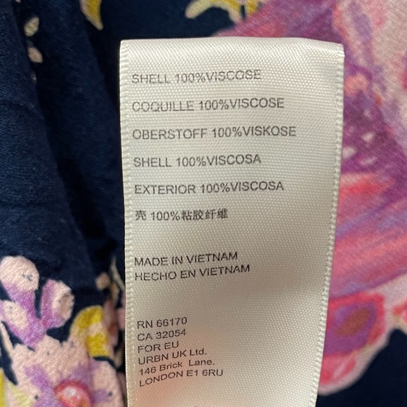 Free People Tate Floral Print Mock Neck Bell Sleev - Picture 7 of 8